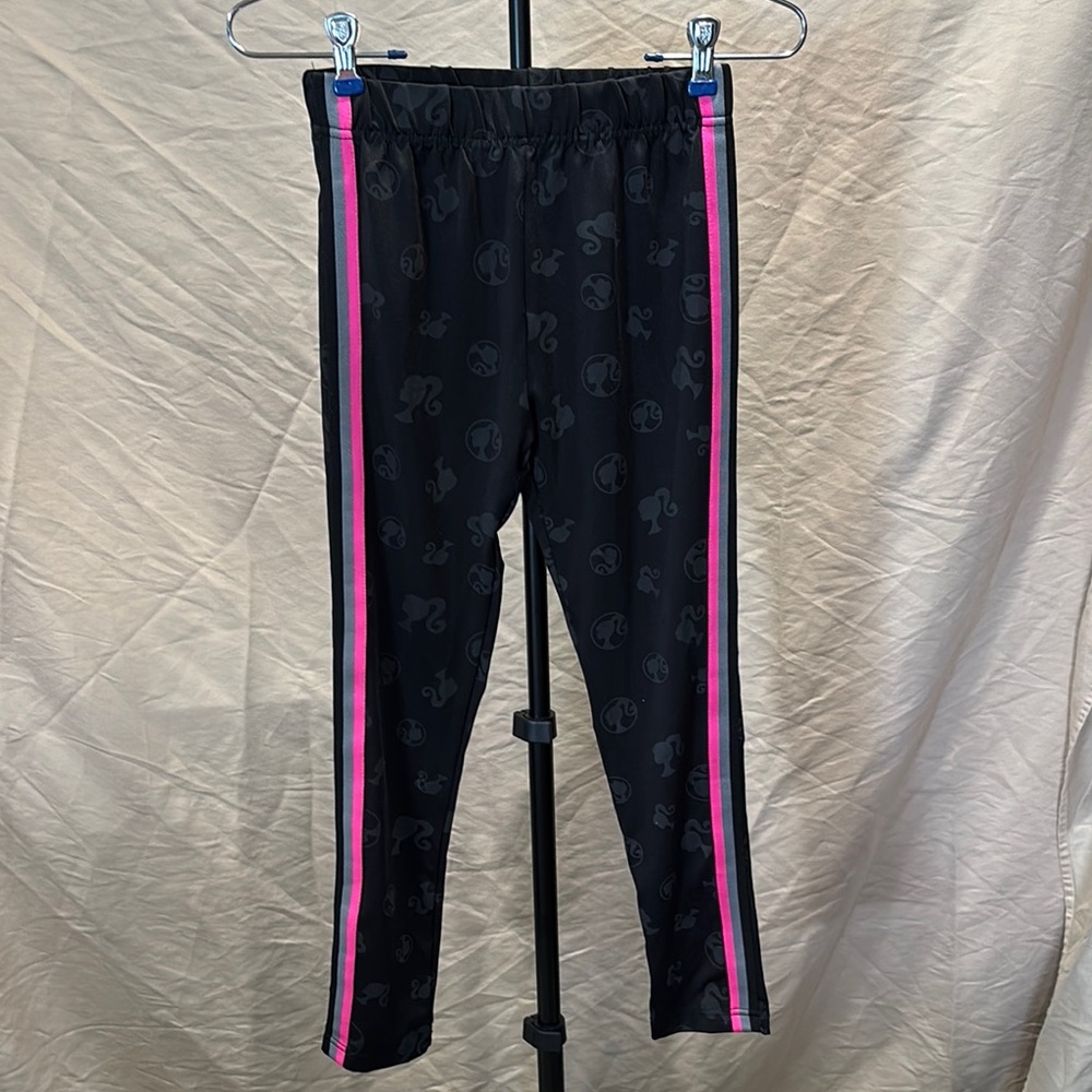Barbie Black and Pink Leggings with Vibrant Side Stripes